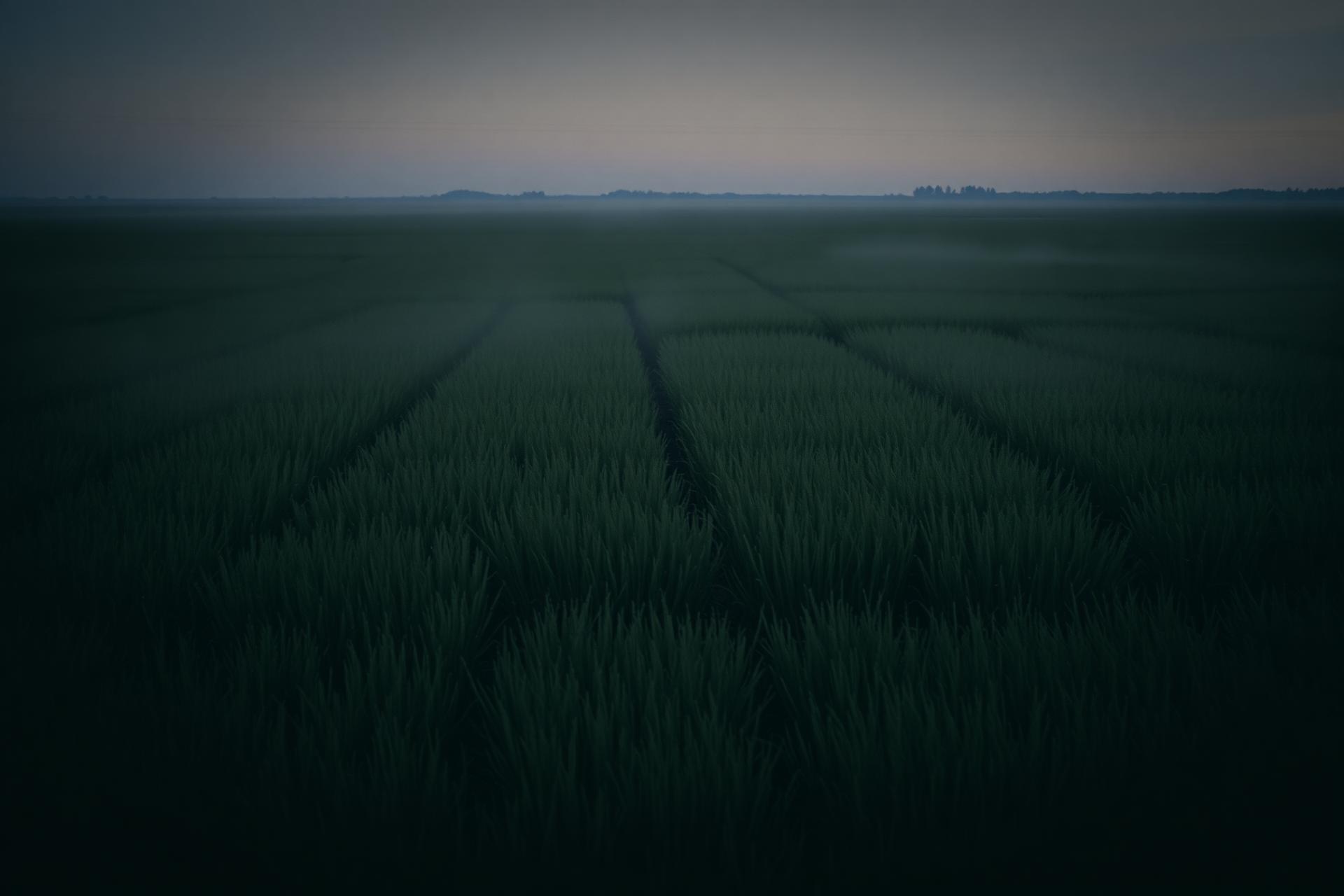 暮色中的自然田野